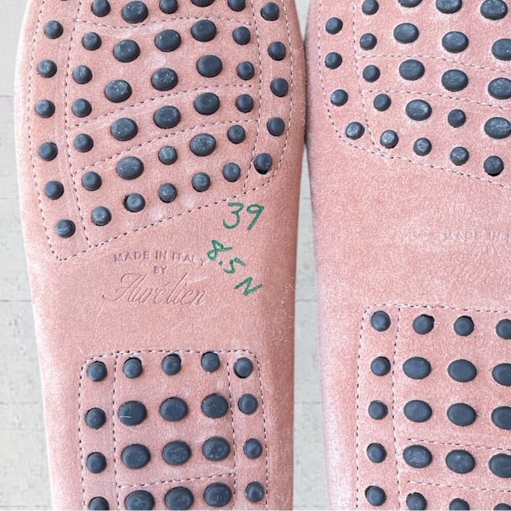 Aurelian Woman’s Suede Penny Loafer Driving Shoes Made In Italy Size 39/8.5 N - Picture 8 of 15